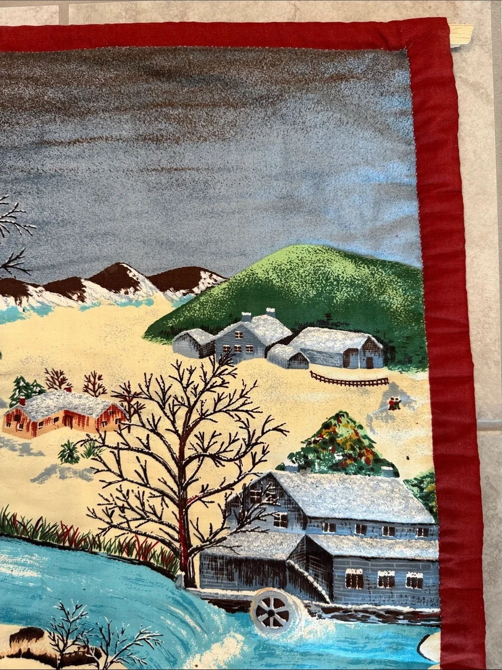 Vintage Winter Village Wall Hanging